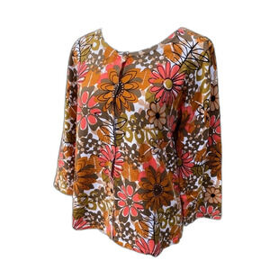 Willi Smith button fall floral sweater light weight.